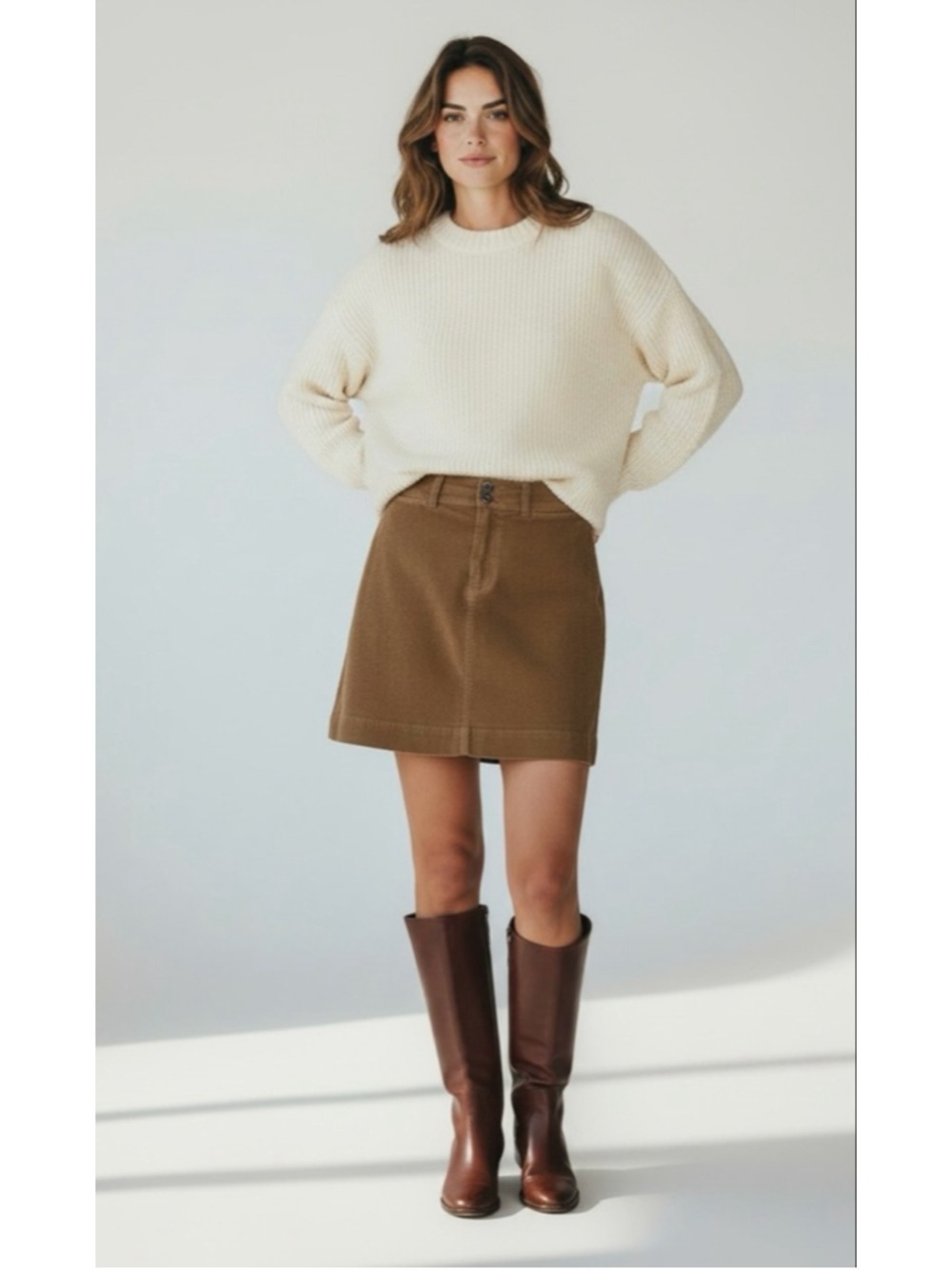 Faherty Stretch Corduroy Mini Skirt Organic Cotton Size 8
